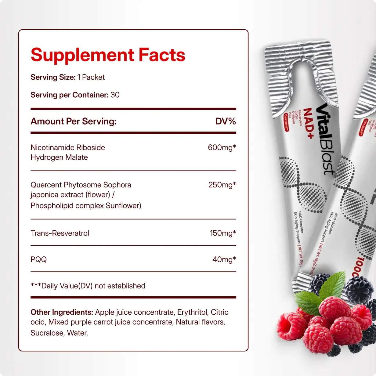 NAD+ Berry Flavor Drink Mix VitalBlast®